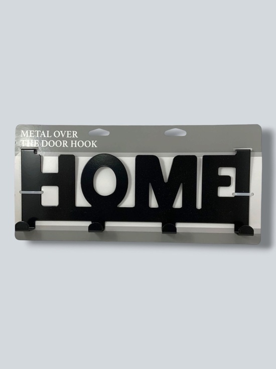 MRL HOME STYLES Other - Over The Door Hook Rack 4 Hooks Black Matte Finish Metal “HOME”